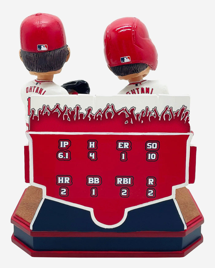 Shohei Ohtani Los Angeles Angels Two Home Run Ten Strikeout Ohtani Land Dual Bobblehead FOCO - FOCO.com