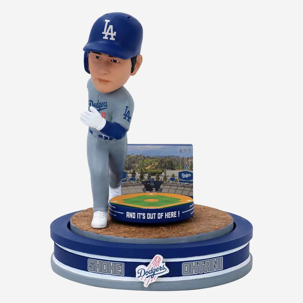 Shohei Ohtani Los Angeles Dodgers Away Uniform Home Run Spinner Mini Bobblehead Scene FOCO - FOCO.com