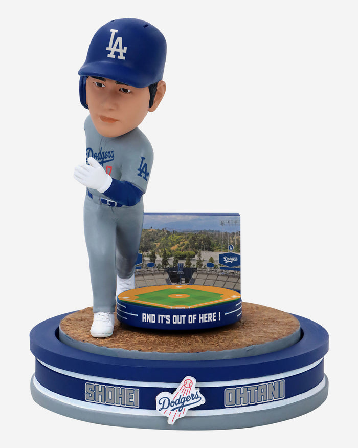 Shohei Ohtani Los Angeles Dodgers Away Uniform Home Run Spinner Mini Bobblehead Scene FOCO - FOCO.com