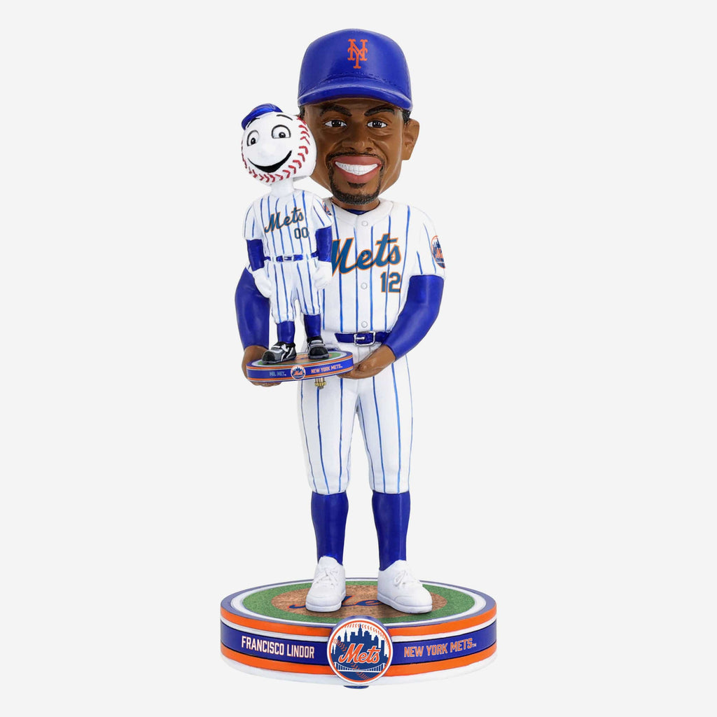 Francisco Lindor & Mr Met New York Mets Bobble Dubblz Friendz Bobblehead FOCO - FOCO.com