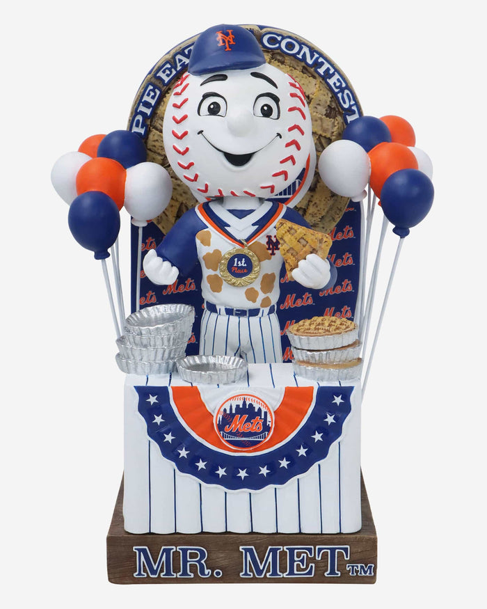 Mr Met New York Mets Pie Eating Contest Mascot Bobblehead FOCO - FOCO.com