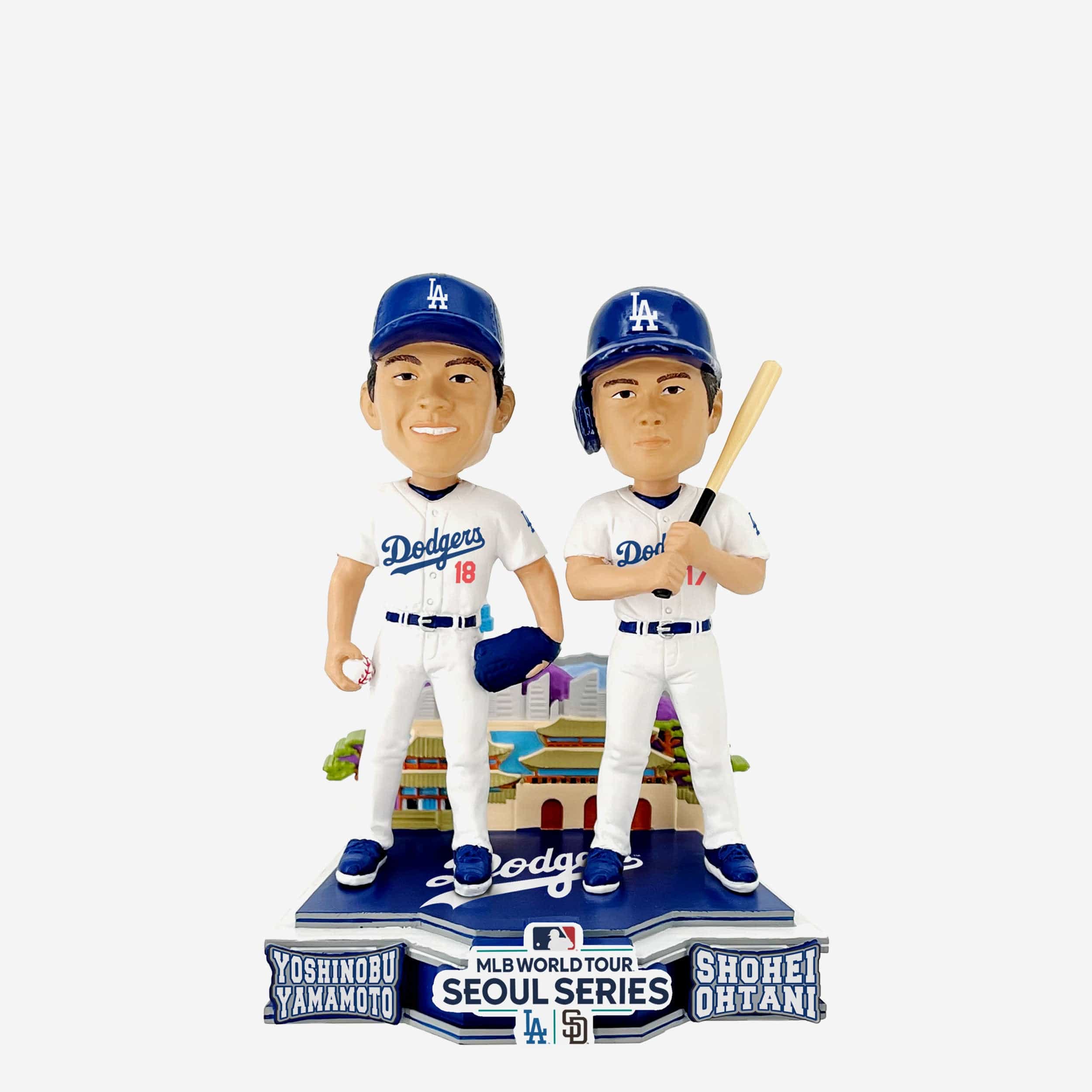 Shohei Ohtani & Yoshinobu Yamamoto Los Angeles Dodgers 2024 Seoul Series  Dual Bobblehead