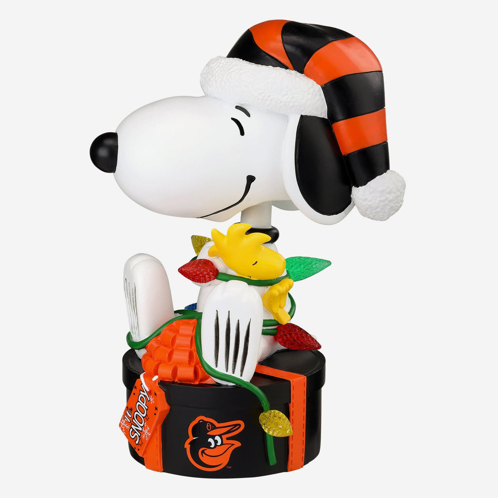 Baltimore Orioles Snoopy & Woodstock Peanuts Christmas Light Up Bobblehead FOCO - FOCO.com