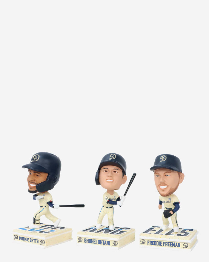 Los Angeles Dodgers 2024 City Connect Connecting Base 3 Pack Mini Bighead Bobblehead Set FOCO - FOCO.com