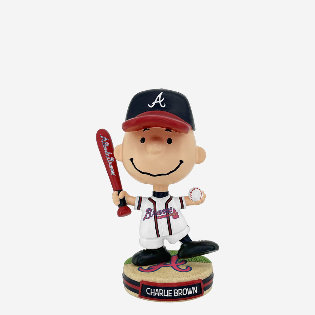 Atlanta Braves Charlie Brown Peanuts Mini Bighead Bobblehead FOCO