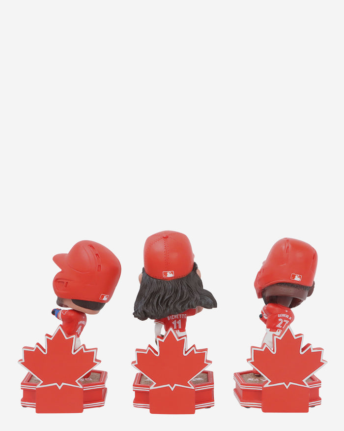 Toronto Blue Jays Canada Day Connecting Base 3 Pack Mini Bighead Bobblehead Set FOCO - FOCO.com