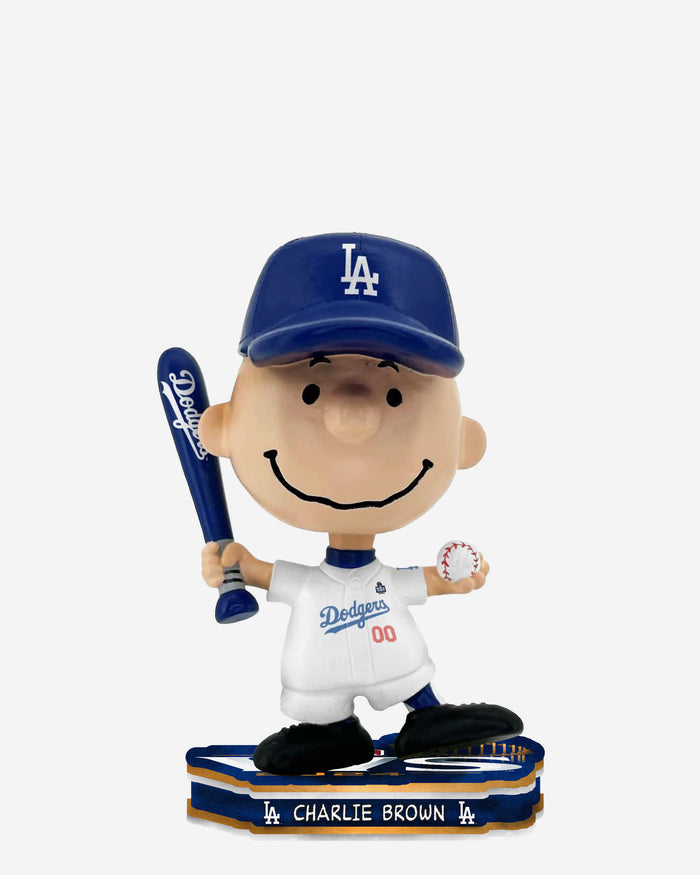 Los Angeles Dodgers Charlie Brown Peanuts 2024 World Series Mini Bighead Bobblehead FOCO - FOCO.com