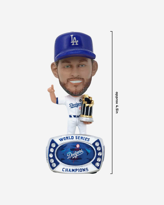 Clayton Kershaw Los Angeles Dodgers 2024 World Series Champions Ring Base  Mini Bighead Bobblehead