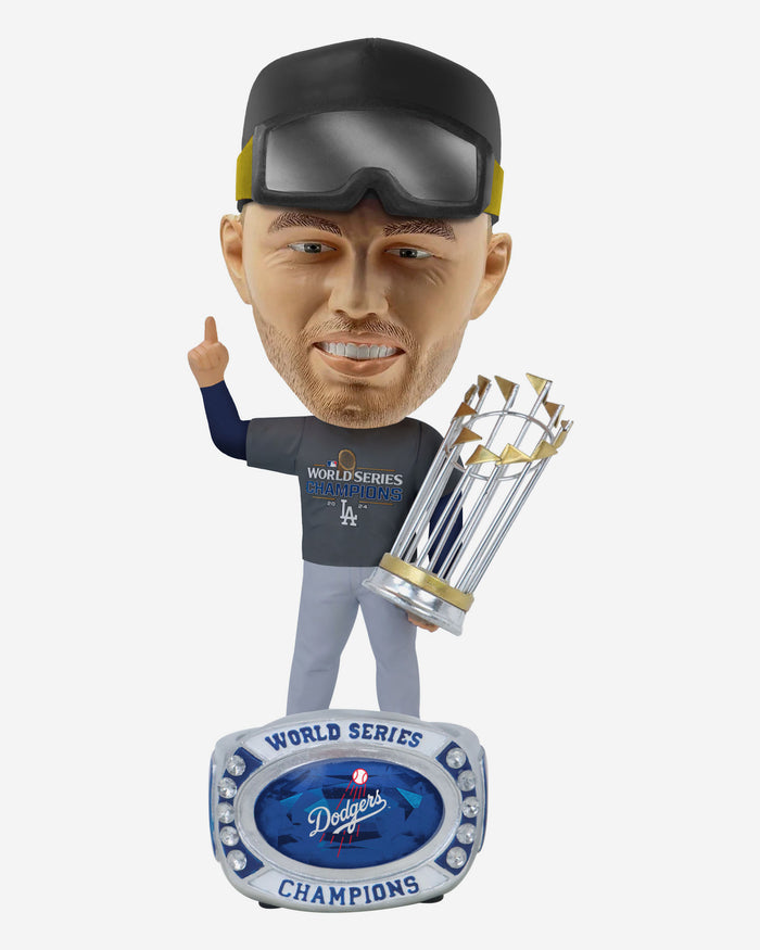 Freddie Freeman Los Angeles Dodgers 2024 World Series Champions Locker Room Outfit Ring Base Bighead Bobblehead FOCO - FOCO.com