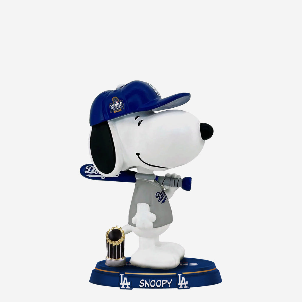 Los Angeles Dodgers Snoopy Peanuts 2024 World Series Champions Mini Bighead Bobblehead FOCO - FOCO.com