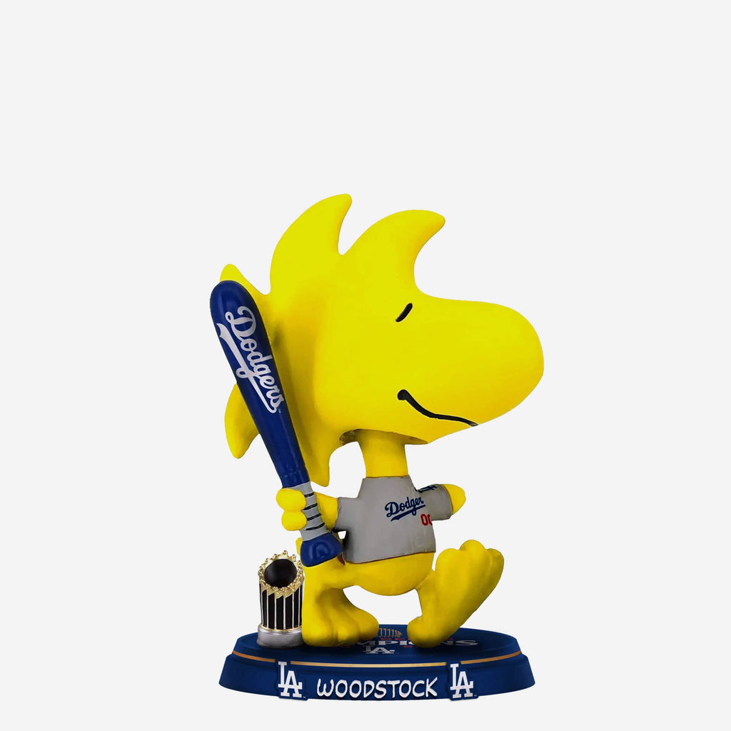 Los Angeles Dodgers Woodstock Peanuts 2024 World Series Champions Mini Bighead Bobblehead FOCO - FOCO.com