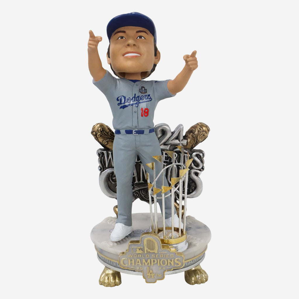 Yoshinobu Yamamoto Los Angeles Dodgers 2024 World Series Champions Alternate Jersey Celebration Bobblehead FOCO - FOCO.com