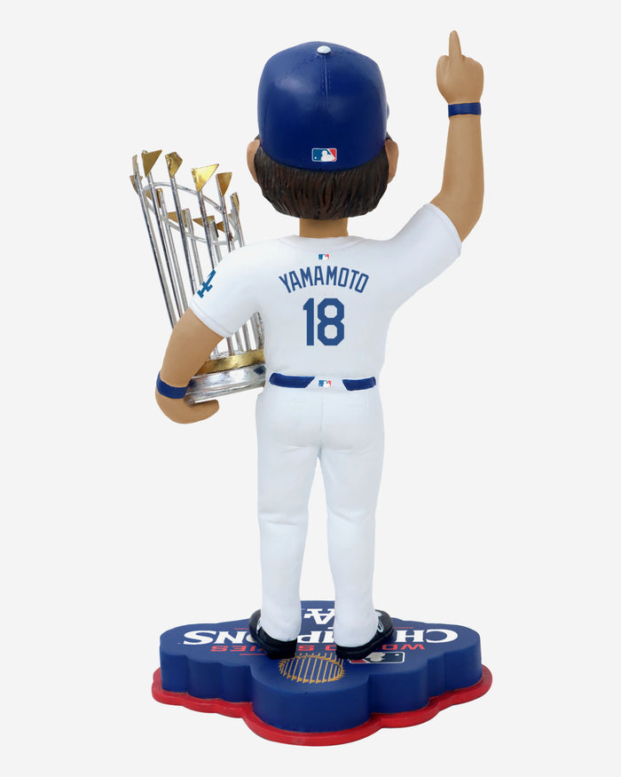 Yoshinobu Yamamoto Los Angeles Dodgers 2024 World Series Champions Bobblehead FOCO - FOCO.com