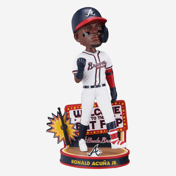 Ronald Acuna Jr Atlanta Braves Retro Jersey Field Stripe Bighead Bobbl FOCO