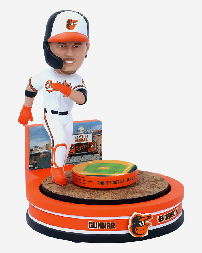 Gunnar Henderson Baltimore Orioles Home Run Spinner Mini Bobblehead Scene FOCO - FOCO.com