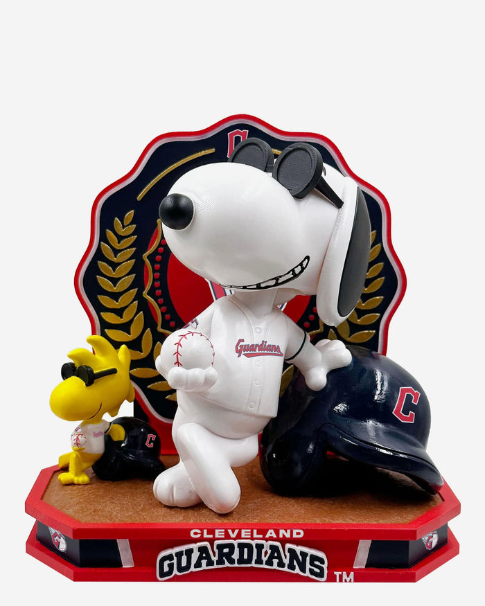 Cleveland Guardians Snoopy & Woodstock Joe Cool Peanuts Dual Bobblehead FOCO - FOCO.com