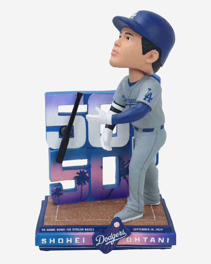 Shohei Ohtani Los Angeles Dodgers 50 Home Runs & 50 Stolen Bases Bat Flip Bobblehead FOCO - FOCO.com