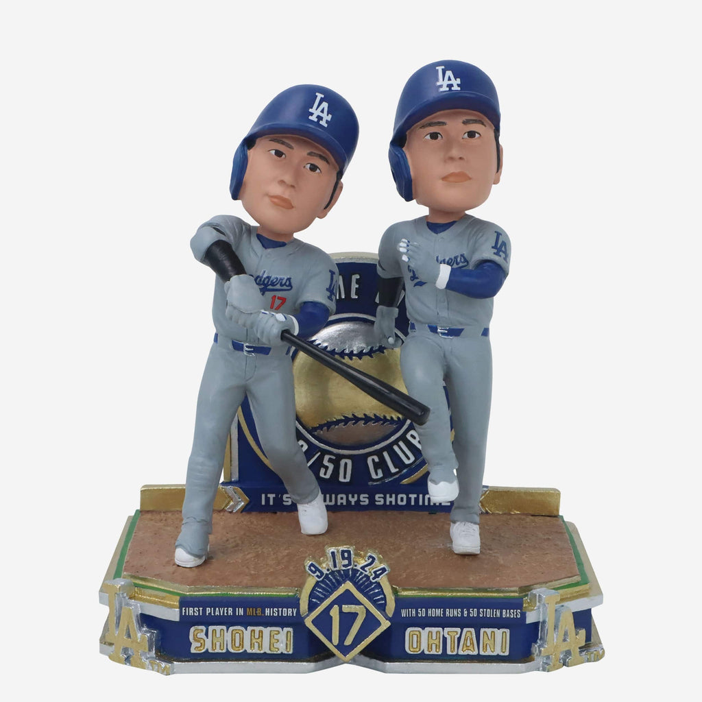 Shohei Ohtani Los Angeles Dodgers 50 Home Runs & 50 Stolen Bases Mini Bobblehead Scene FOCO - FOCO.com