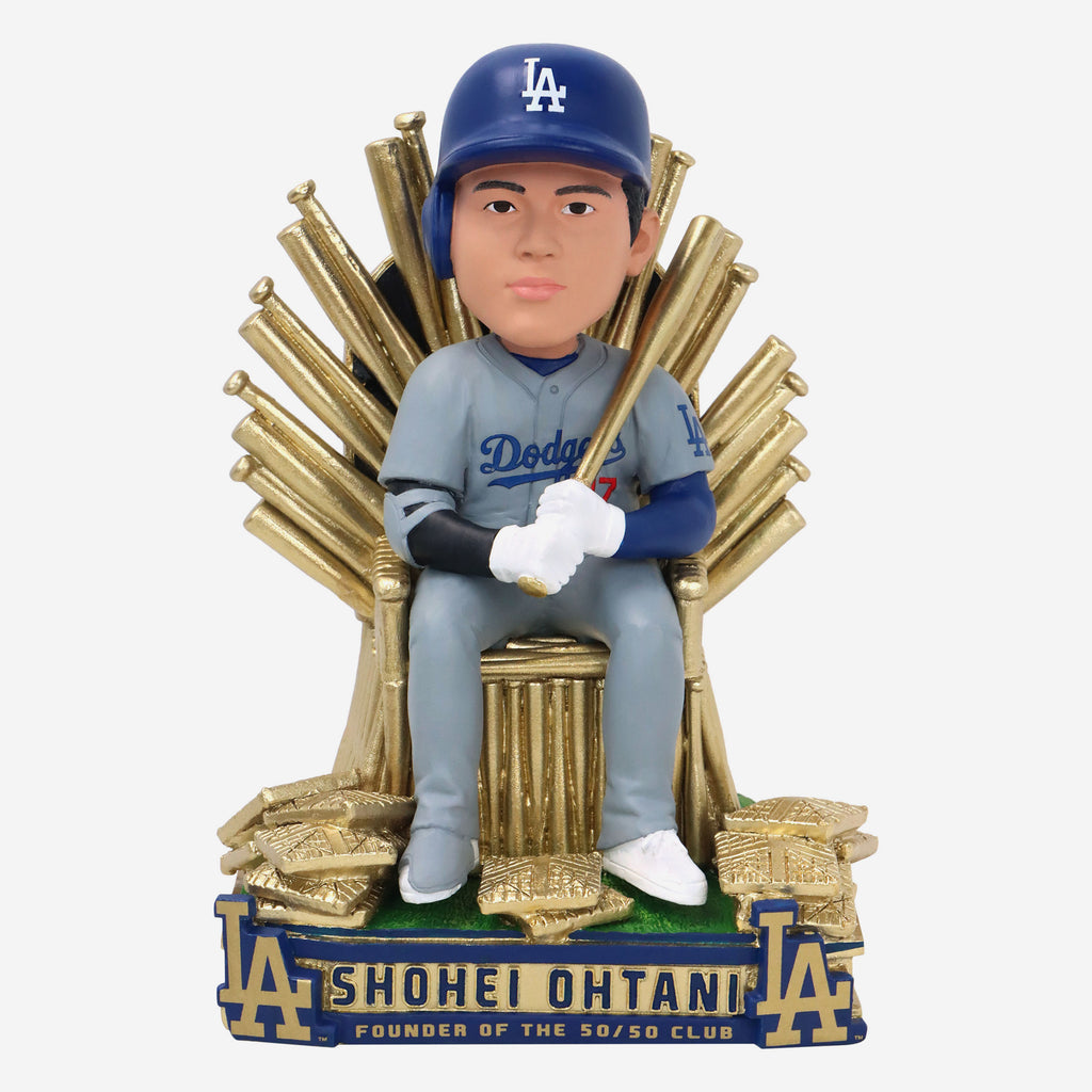 Shohei Ohtani Los Angeles Dodgers 50 Home Runs & 50 Stolen Bases Club of One Throne Bobblehead FOCO - FOCO.com