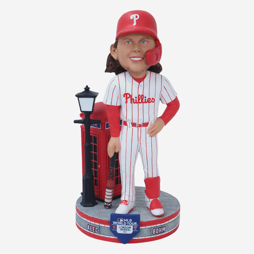 Alec Bohm Philadelphia Phillies 2024 MLB London Series Phonebooth Bat Bobblehead