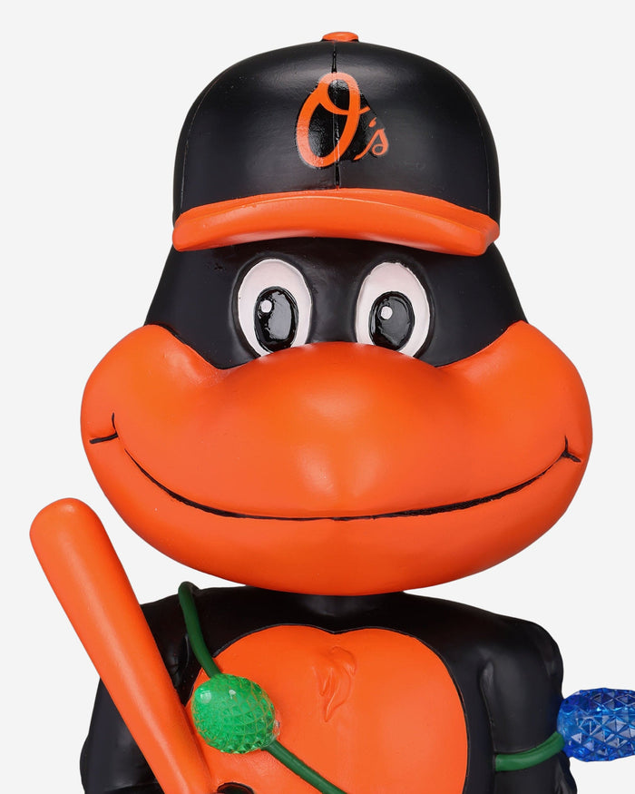 The Oriole Bird Baltimore Orioles Holiday Lights Mascot Bobblehead FOCO - FOCO.com