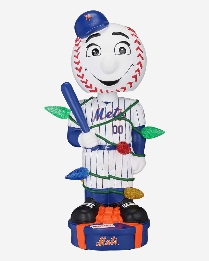 Mr Met New York Mets Holiday Lights Mascot Bobblehead FOCO - FOCO.com