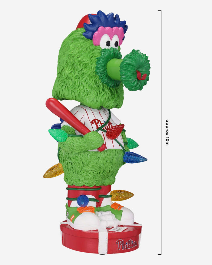 Phillie Phanatic Philadelphia Phillies Holiday Lights Mascot Bobblehead FOCO - FOCO.com