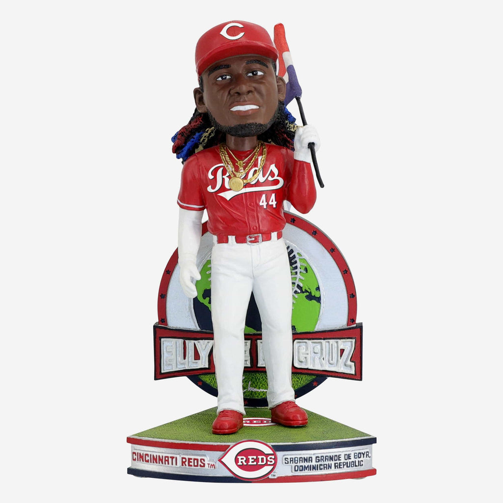 Elly De La Cruz Cincinnati Reds National Flag Bobblehead FOCO - FOCO.com