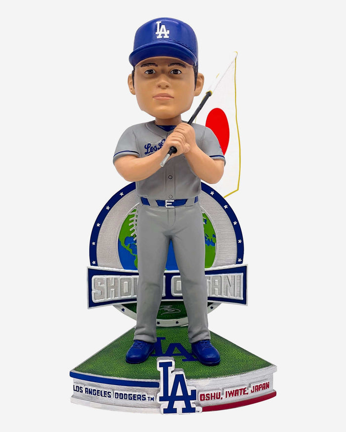 Shohei Ohtani Los Angeles Dodgers Away Jersey Japanese National Flag Bobblehead FOCO - FOCO.com