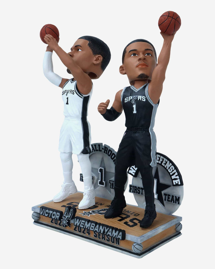 Victor Wembanyama San Antonio Spurs 2023-2024 All-Rookie & All-Defensive First Team Dual Bobblehead FOCO - FOCO.com