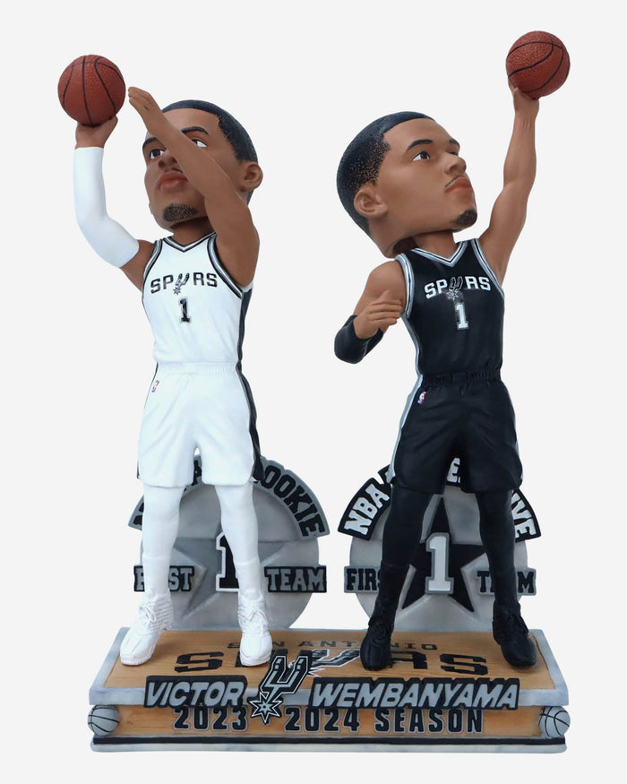 Victor Wembanyama San Antonio Spurs 2023-2024 All-Rookie & All-Defensive First Team Dual Bobblehead FOCO - FOCO.com