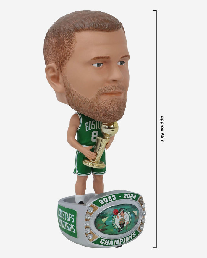 Kristaps Porzingis Boston Celtics 2024 NBA Champions Ring Base Bighead Bobblehead FOCO - FOCO.com