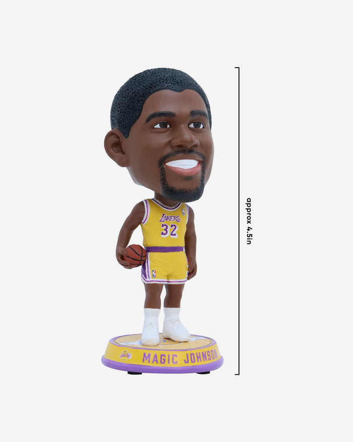 Magic Johnson Los Angeles Lakers Court Stripe Mini Bighead Bobblehead FOCO - FOCO.com