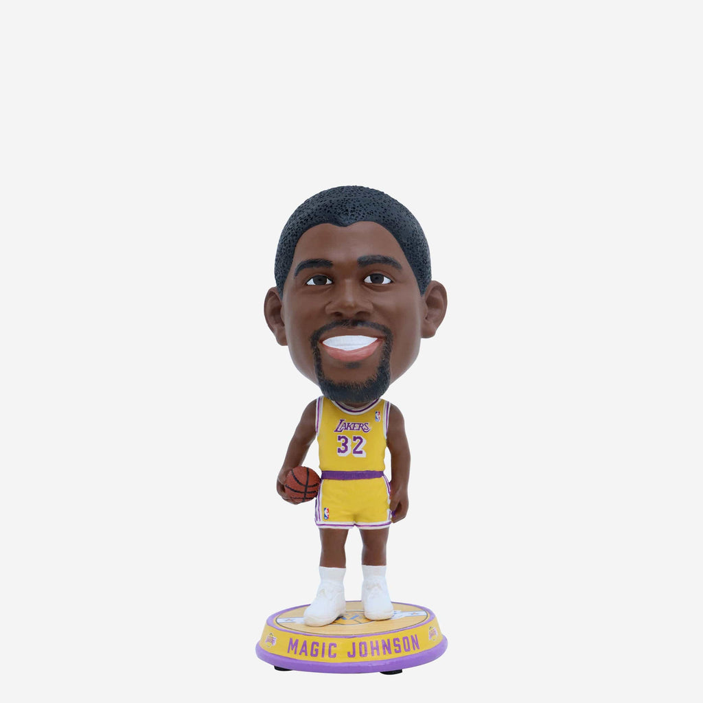 Magic Johnson Los Angeles Lakers Court Stripe Mini Bighead Bobblehead FOCO