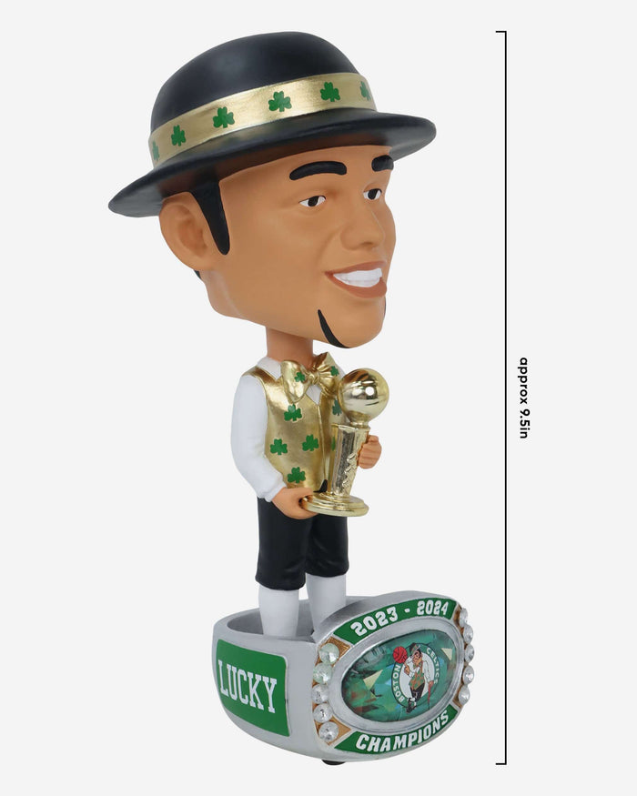 Lucky The Leprechaun Boston Celtics 2024 NBA Champions Ring Base Mascot Bighead Bobblehead FOCO - FOCO.com