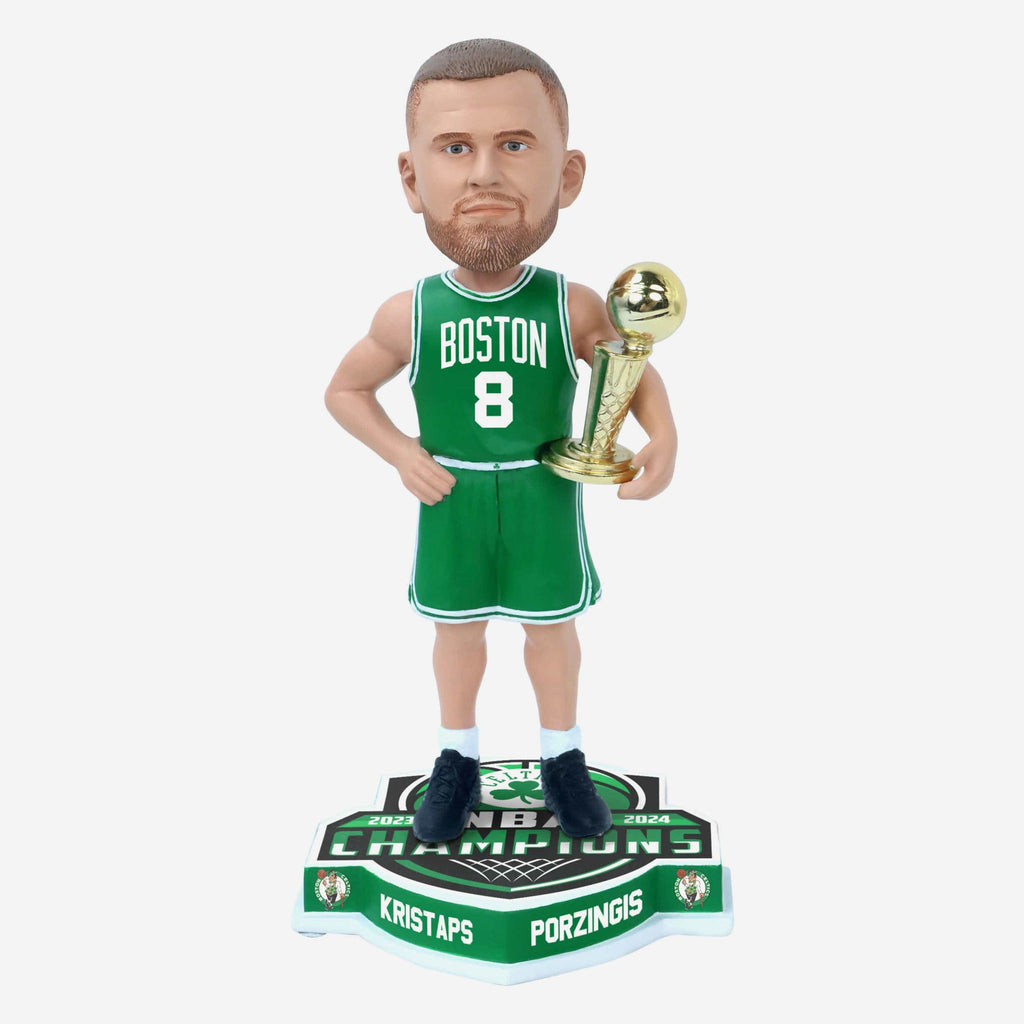 Kristaps Porzingis Boston Celtics 2024 NBA Champions Green Bobblehead FOCO - FOCO.com