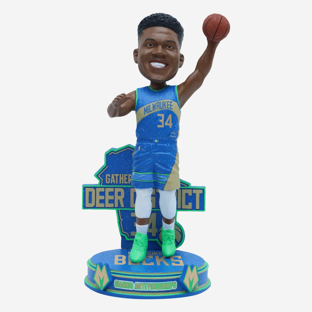 Giannis Antetokounmpo Milwaukee Bucks 2024 City Jersey Bobblehead FOCO - FOCO.com