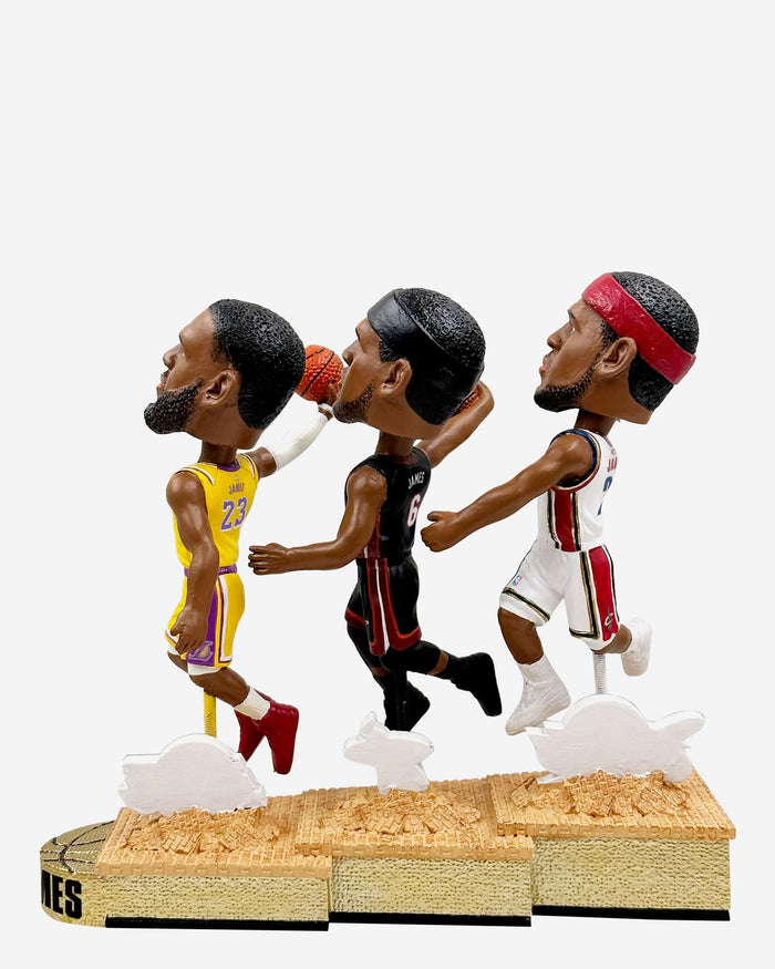 LeBron James Los Angeles Lakers & Cleveland Cavaliers & Miami Heat Scoring Legacy Mini Bobblehead Scene FOCO - FOCO.com