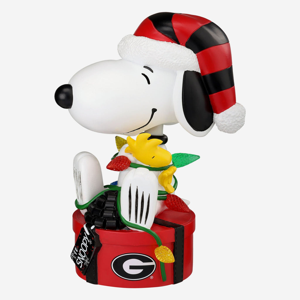 Georgia Bulldogs Snoopy & Woodstock Peanuts Christmas Light Up Bobblehead FOCO - FOCO.com