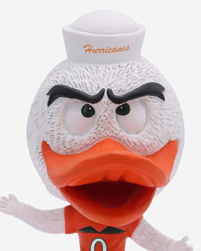 Sebastian the Ibis Miami Hurricanes Mascot Mini Bighead Bobblehead FOCO - FOCO.com