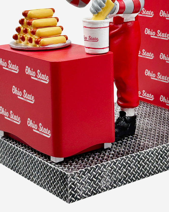 Brutus Buckeye Ohio State Buckeyes Hot Dog Eating Contest Mascot Bobblehead FOCO - FOCO.com