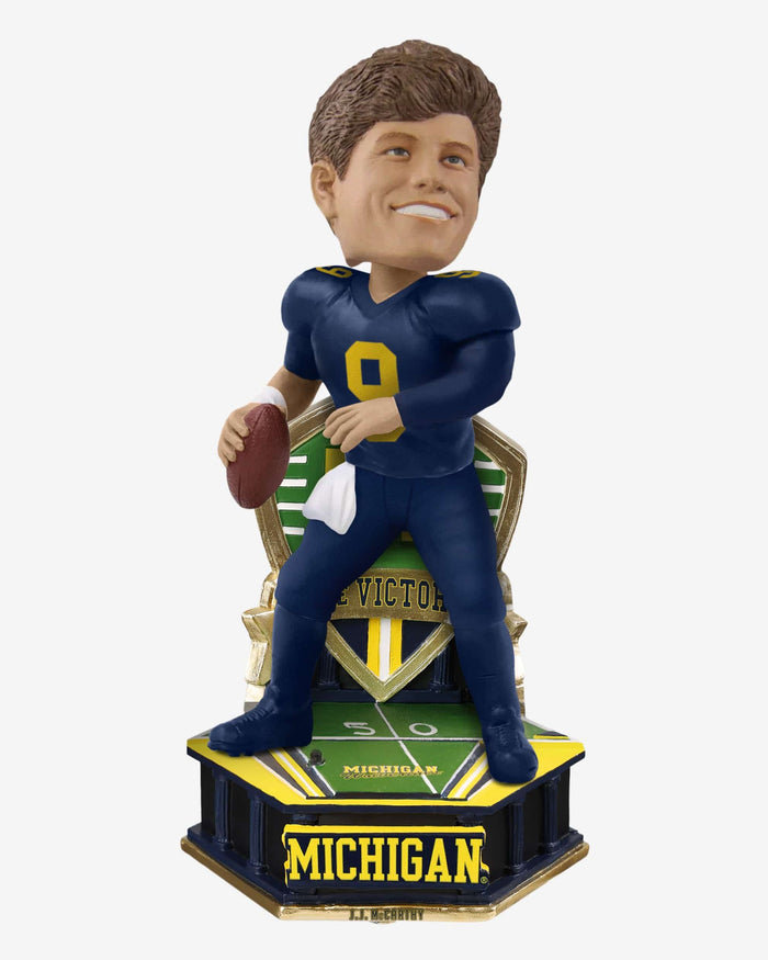 JJ McCarthy Michigan Wolverines Fight Song Student Athlete Bobblehead FOCO - FOCO.com