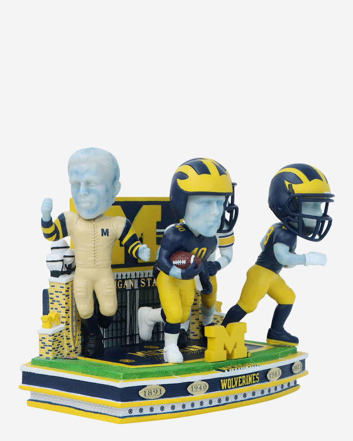 Michigan Wolverines Football Uniform Timeline Mini Bobblehead Scene FOCO - FOCO.com