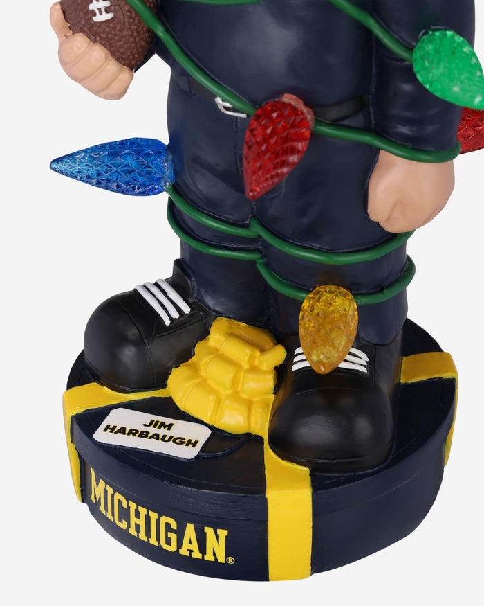 Jim Harbaugh Michigan Wolverines Holiday Lights Bobblehead FOCO - FOCO.com