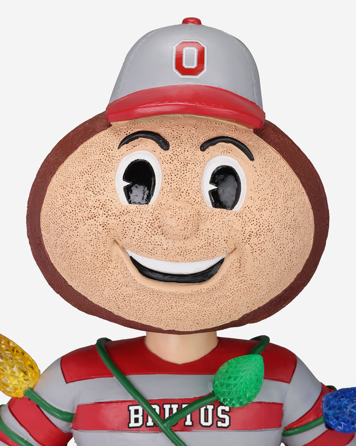 Brutus Buckeye Ohio State Buckeyes Holiday Lights Mascot Bobblehead FOCO - FOCO.com