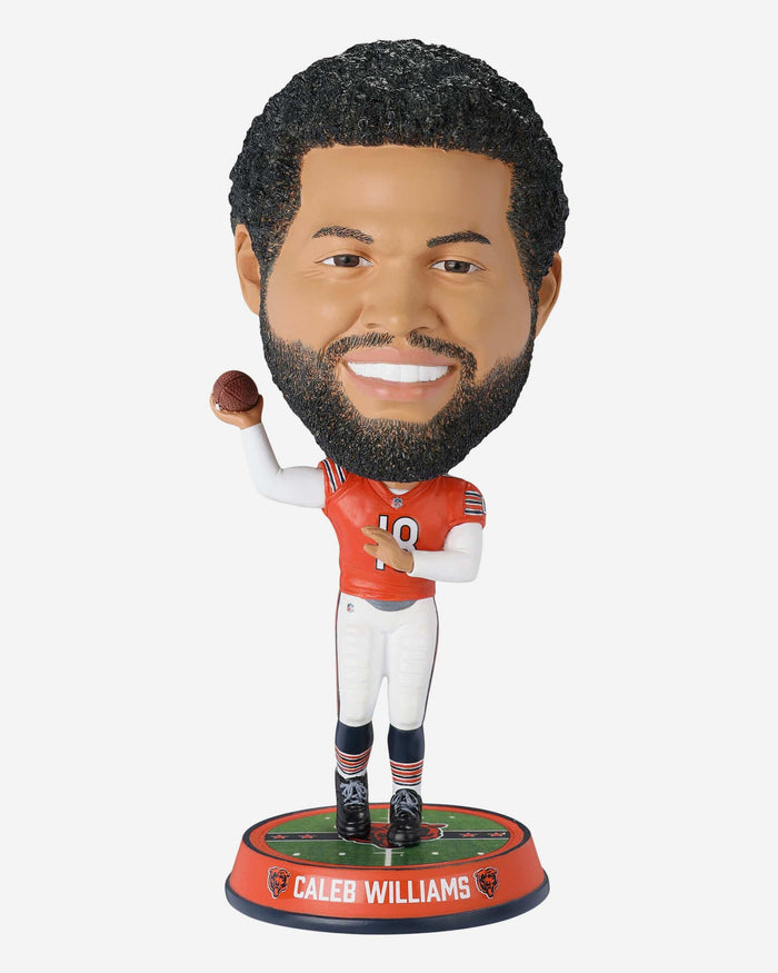 Caleb Williams Chicago Bears Orange Jersey Field Stripe Bighead Bobblehead FOCO - FOCO.com