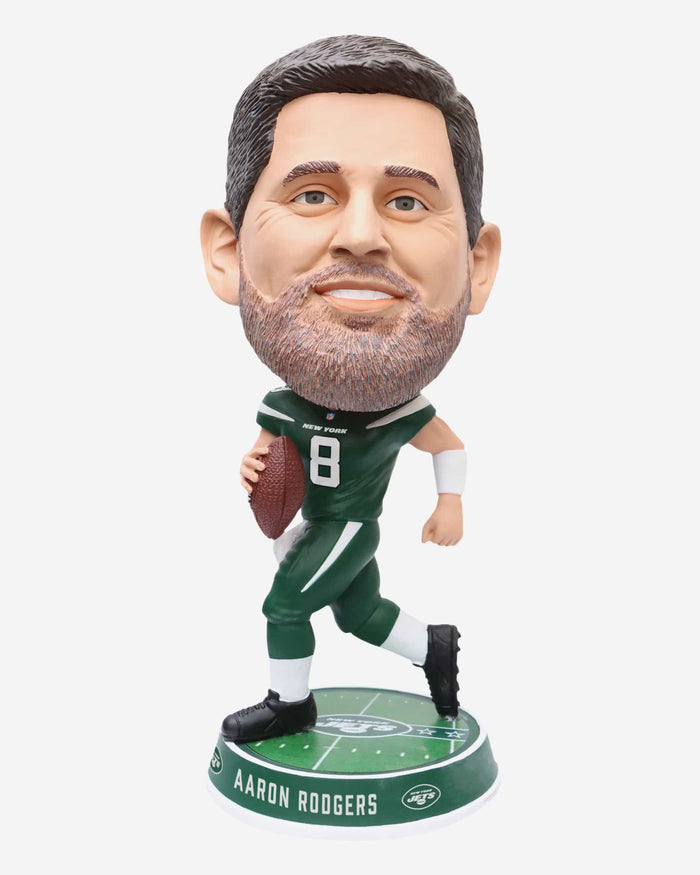 Aaron Rodgers New York Jets Field Stripe Bighead Bobblehead FOCO - FOCO.com