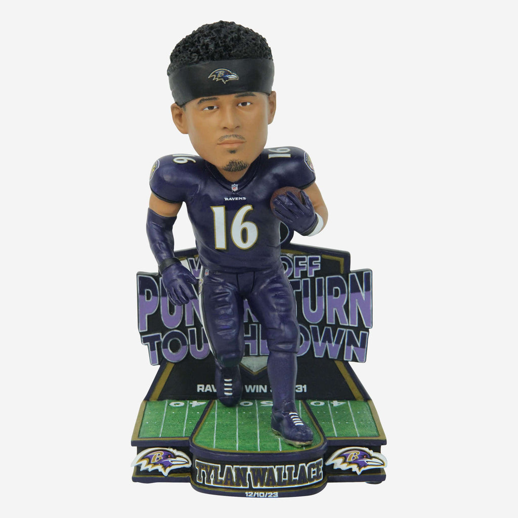 Tylan Wallace Baltimore Ravens Walk-Off Punt Return Touchdown Bobblehead FOCO - FOCO.com