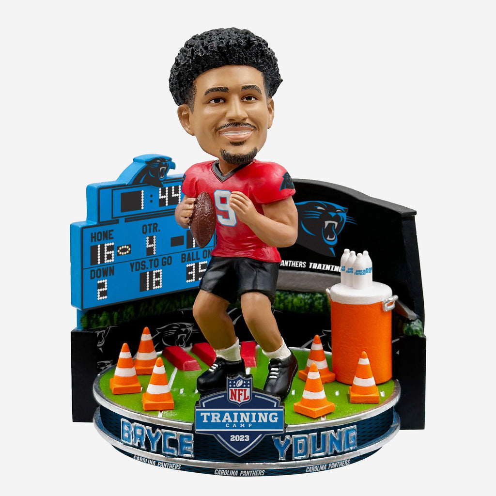 Bryce Young Carolina Panthers 2023 Training Camp Mini Bobblehead Scene FOCO - FOCO.com