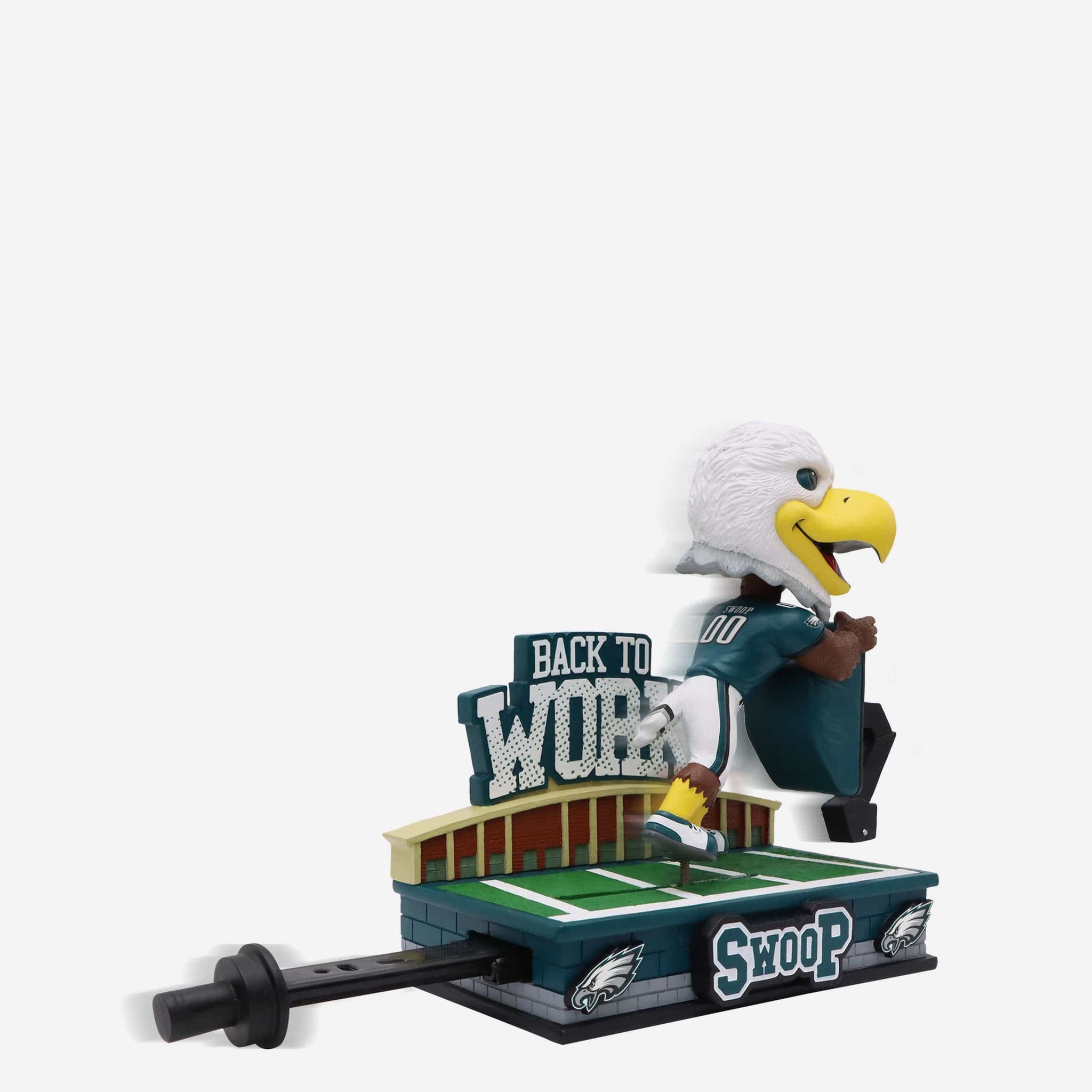 Swoop Philadelphia Eagles Kelly Green Uniform Field Stripe Mascot Mini Bighead Bobblehead Officially Licensed by NFL